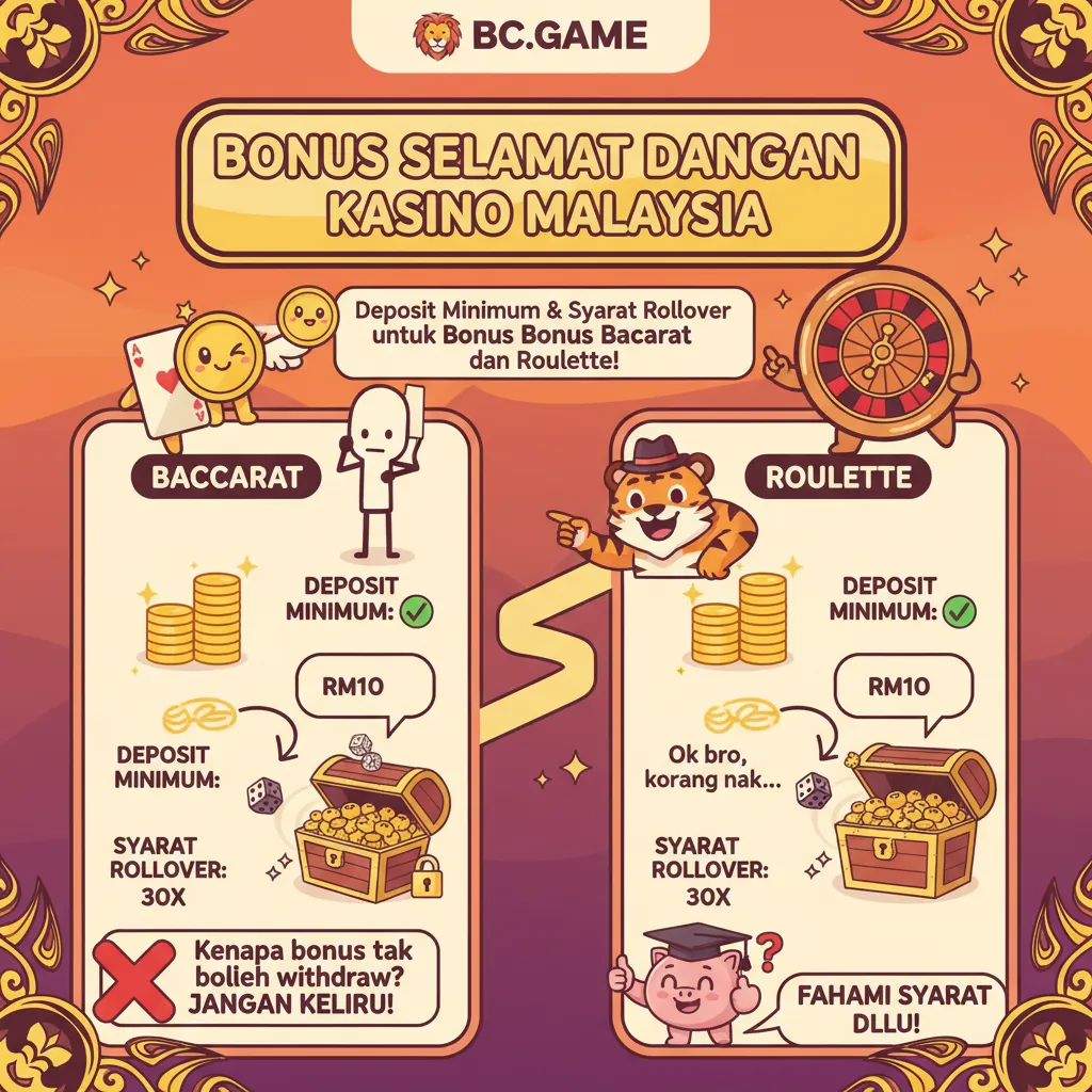 Deposit Minimum & Syarat Rollover untuk Bonus Baccarat dan Roulette